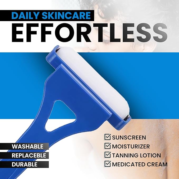 FOREVER GEM Long Handle Lotion Applicator – Flexible Cream Spreader for Back & Body – Apply Sunscreen, Tanning Lotion, or Moisturizer – Washable Pad – Ideal for Seniors, Travel & Gifting