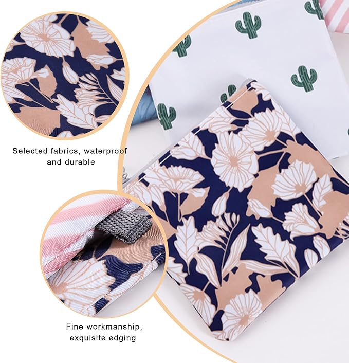 Tuciyke Sanitary Napkin Storage Bag,Menstrual Cup Pouch,9 Pack Portable Sanitary Napkin Pads Storage Bags Feminine Menstruation First Period Bag for Teen Women Ladies