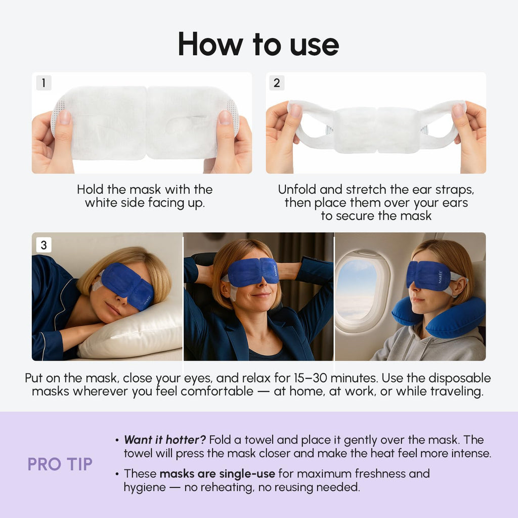 MAREE Heated Eye Masks for Dry Eyes – Disposable Lavander Steam Eye Mask
