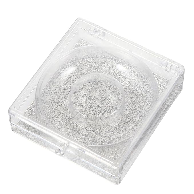 FOYTOKI 6pcs Eyelash Storage Boxes Square Glitter Eyelash Packaging Cases Unique Silver Card Design for Easy Viewing and Protection
