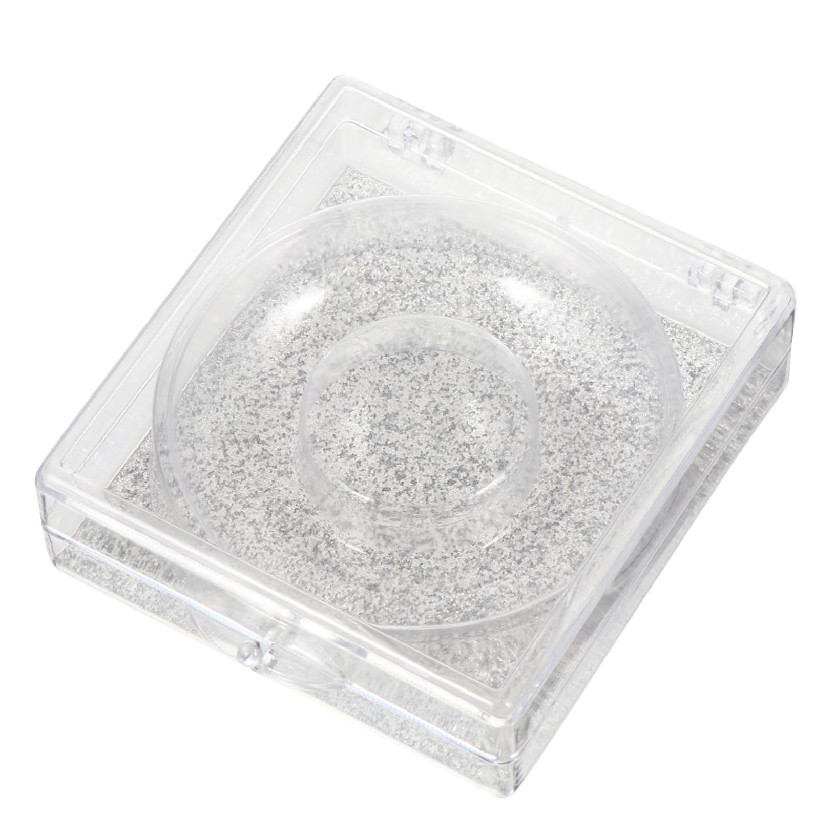 FOYTOKI 6pcs Eyelash Storage Boxes Square Glitter Eyelash Packaging Cases Unique Silver Card Design for Easy Viewing and Protection