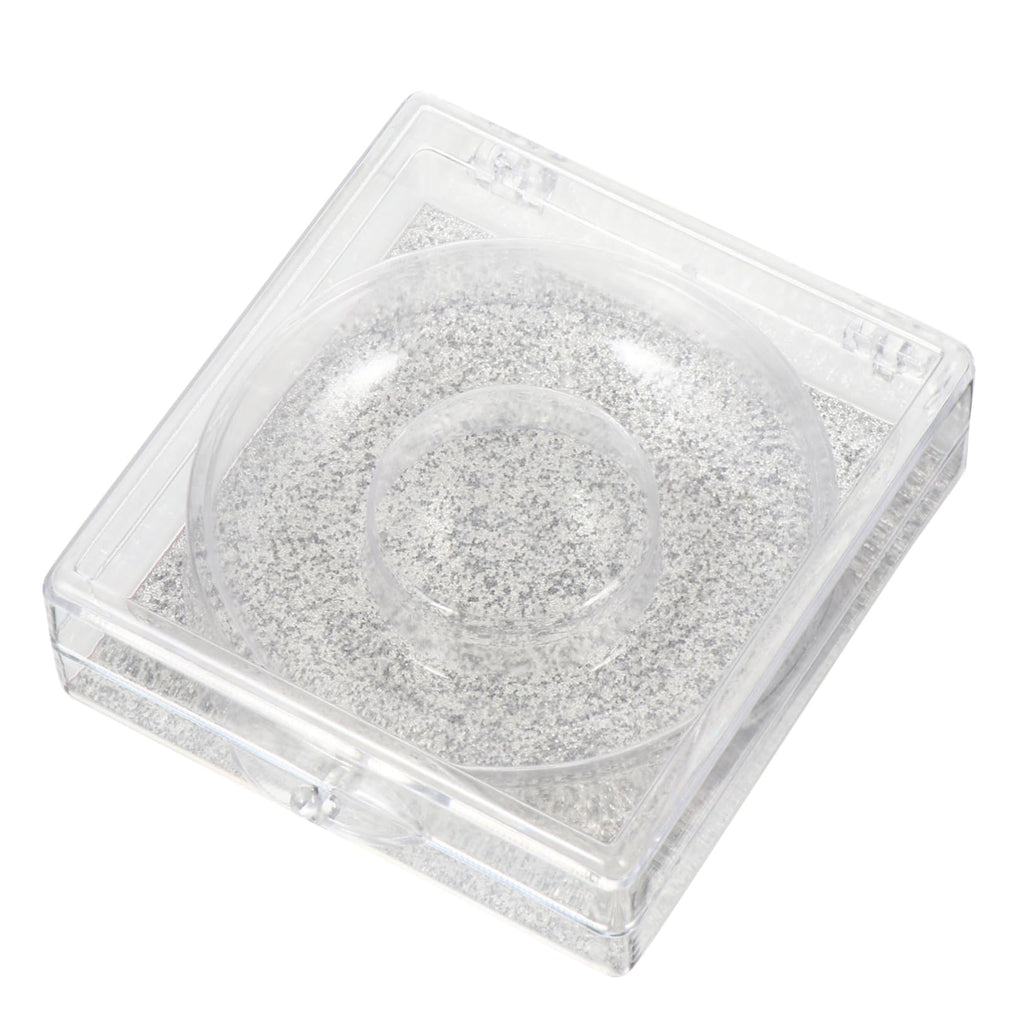 FOYTOKI 6pcs Eyelash Storage Boxes Square Glitter Eyelash Packaging Cases Unique Silver Card Design for Easy Viewing and Protection