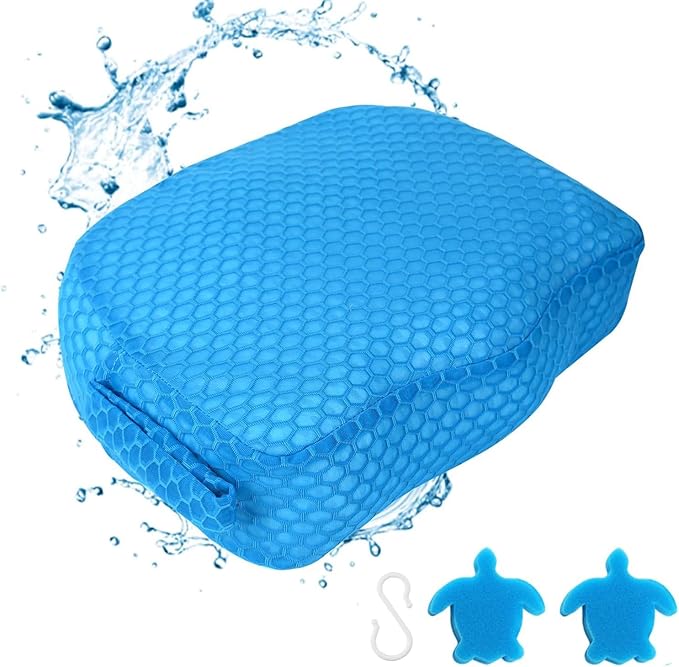 Hot Tub Booster Seat, Weighted SPA Booster Seat Cushion for Adults, 3D Air Mesh Inflatable Hot Tub Seat Accssories with Non-Slip Micro Dot Bottom,Indoor or Outdoor Hot Tub Pillow