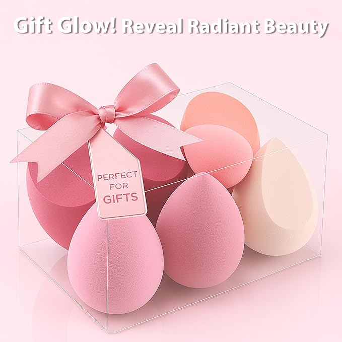 Foonbe Makeup Sponge Set, 7 Pcs Multi Colored Blender Sponges