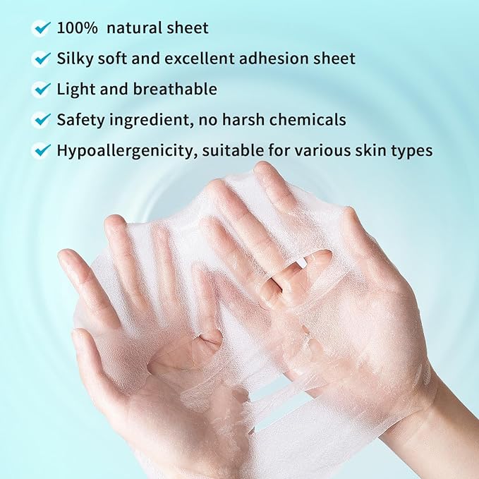 12 Pack Sheet Face Masks Skincare, Collagen Face Mask Hyaluronic Acid Hydrating Face Sheet Masks, Vitamin C Face Masks for All Skin Types, Moisturizing, Brightening, Anti-Aging, Easter Gifts for Women