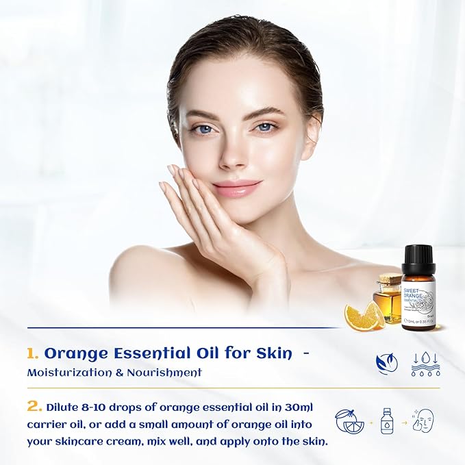HIQILI Sweet Orange Oil Pocket Size for Skin Care & Diffusers