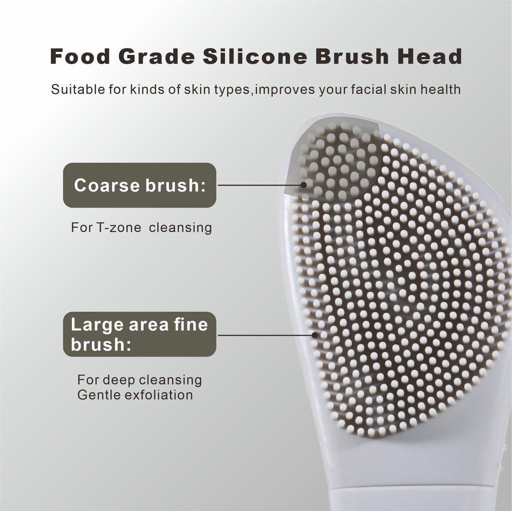 YUSAGO Multifunctional Face Washing Brushes,2 in 1 Pore Cleaning Brush & Blackhead Scraper,Pimple Extractor for Women Men,Face Scraper Skin Spatula,Pore Scrubber for Deep Cleansing.(Gray)