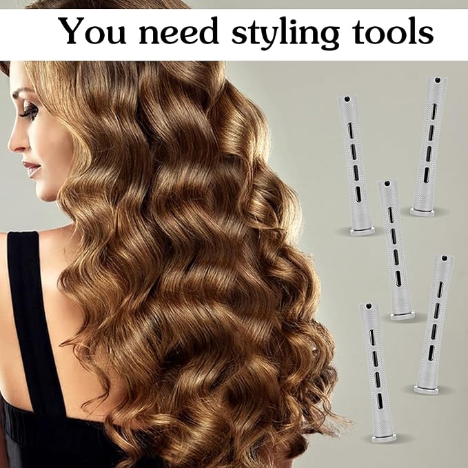 20 Pcs Perm Rods For Short Hair Small Plastic Hair Perming Rods And Rollers Curling Roller Perm Rod Medium For Long Hairs (Grey, 0.59Inch)