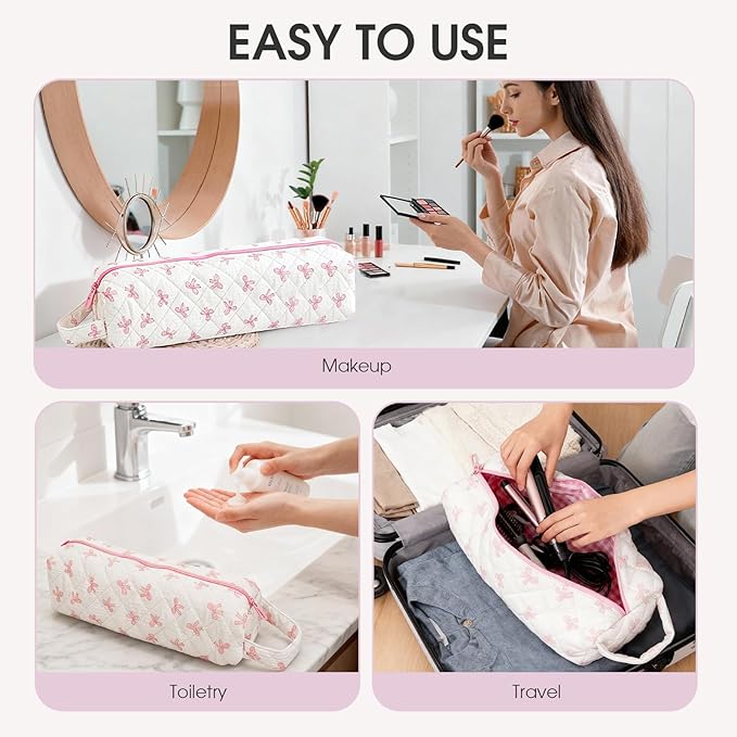 Hair Tools Travel Bag, Cute Compact Case Compatible with Dyson Airwrap & Shark Flexstyle, Curling Iron & Flat Iron Storage Organizer, 14" Portable Hair Accessories Bag (Pink)
