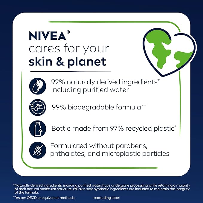 NIVEA MEN Real Madrid Limited Edition Design Active Clean Body Wash with Natural Charcoal for Normal to Oily Skin, 3-in-1 Charcoal Body Wash, Face and Hair, 16.9 Fl Oz Bottle, Pack of 3