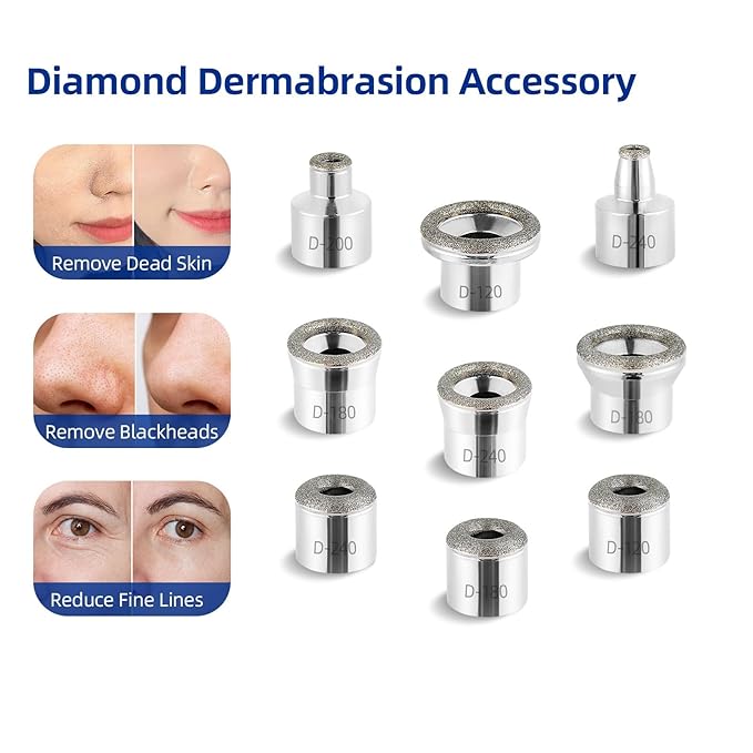 Diamond Dermabrasion Head, Microdermabrasion Accessories 9 Tips