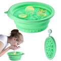 KOOK UDU Silicone Face Ice Bath Bowl with Built-In Icetray,Silicone and Foldable Face Tub,Ice Bath Water Chiller,Skin Tightening and Acne Relief for Home & Travel (Green)