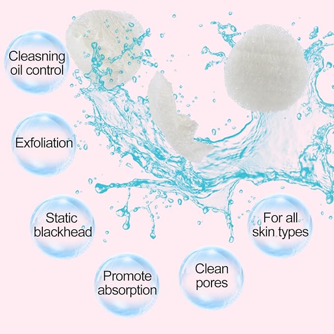 Bokon 50 Pcs Loofah Exfoliating Face Pads 2.36 Inches Round Natural Loofah Sponge Body Face Scrubber Remove Dead Skin Facial Pad Bulk for Bath Shower Spa Skin Cleaning Women Men (White)