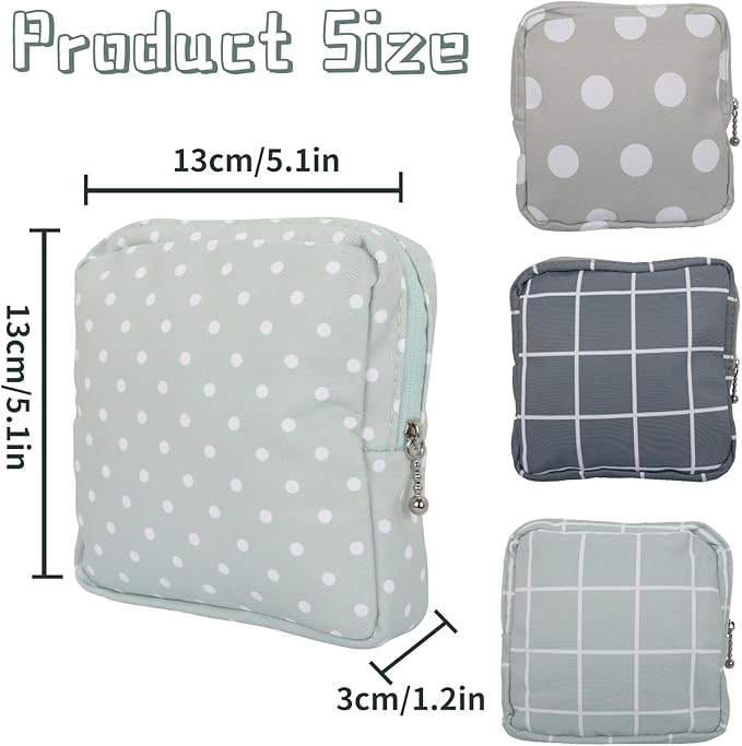 4pcs Sanitary Napkin Storage Bag, Portable Reusable Menstrual Pads Bags for Women, Tampon Holder Pouch, Feminine Hygiene Organizer