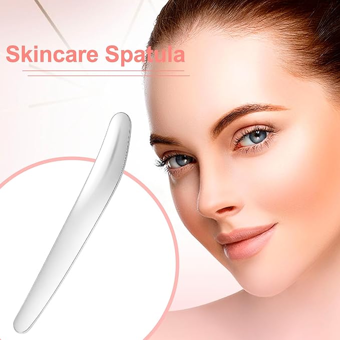 3pcs Mini Stainless Steel Makeup Spatula, 2.87x0.49in Reusable Cosmetic Cream Spatulas Spoon, Silver Skincare Scoop Applicator Facial Massage Beauty Tools for Mixing and Sampling Face Eye Cream
