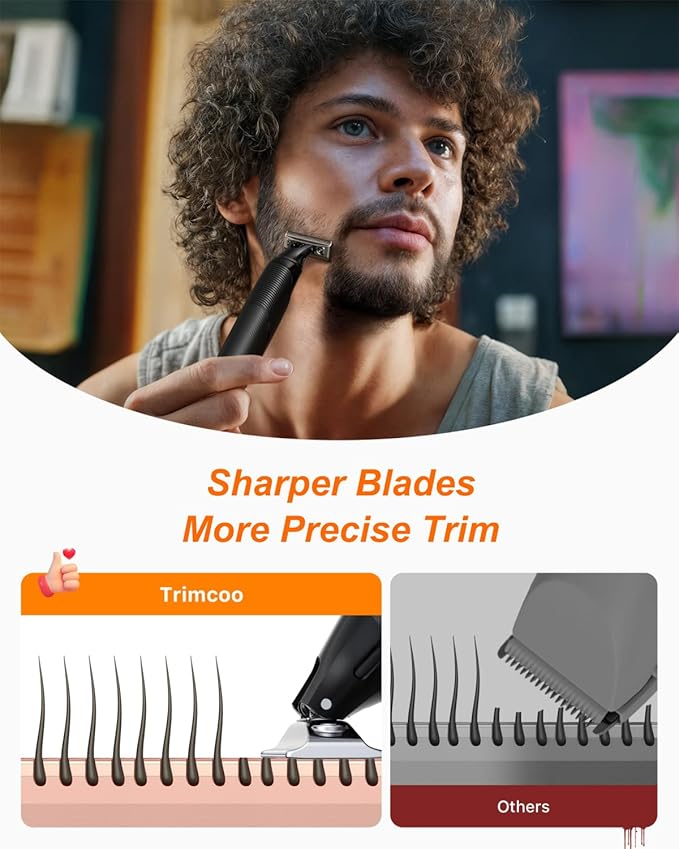 [2026 Upgraded] Beard & Nose Hair Trimmer Kit, [All-in-One] 12 in 1 Rotating Comb, Travel Body Hair Electric Shaver for Men, USB-C Fast Charging, Painless Razor Waterproof Wet/Dry, Black(Pack)