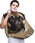 Purple And Teal Flowers Print Beard Bib Shaving Apron, Beard Hair Trimming Cape Gift For Dad
