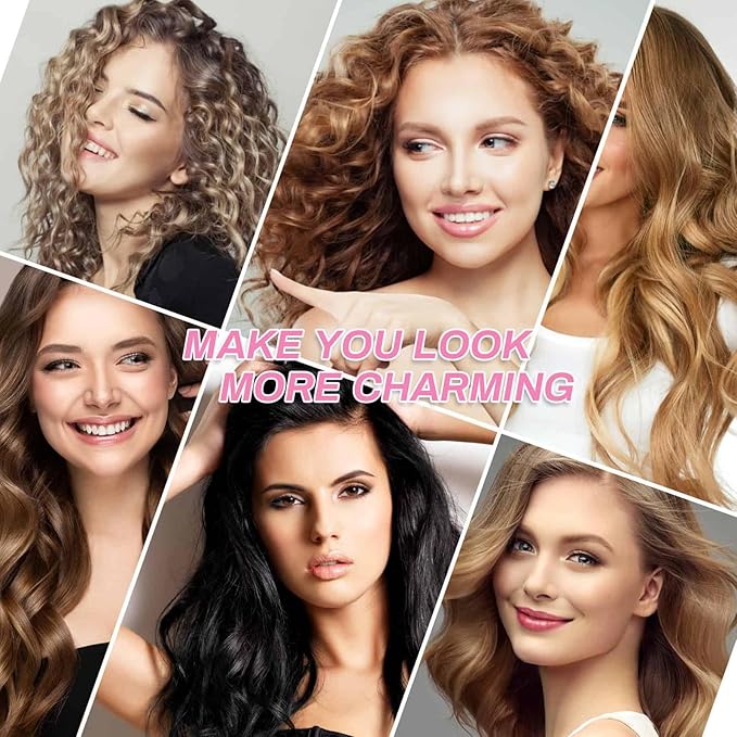 Jumbo Hair Curlers Set - 24 Pieces with 12 Large Rollers and 12 Clips for Adding Volume to Long, Thick Hair (Purple)
