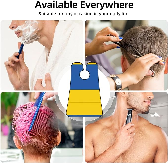 NOUZU Flag Of Ukraine Print Beard Bib Apron For Men, Beard Hair Catcher For Men Shaving Trimming,Beard Cape Cloth
