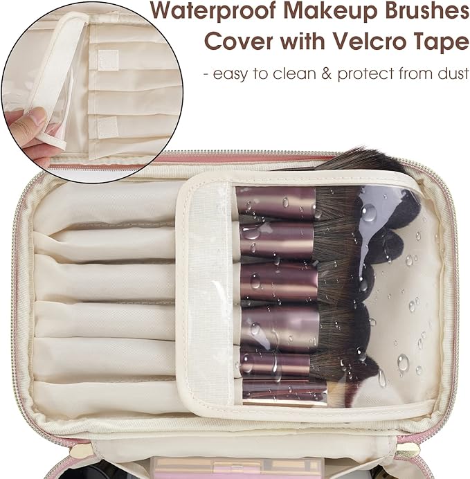 Wandering Nature Makeup Bag, Women Travel Make Up Vanity Case with Handle