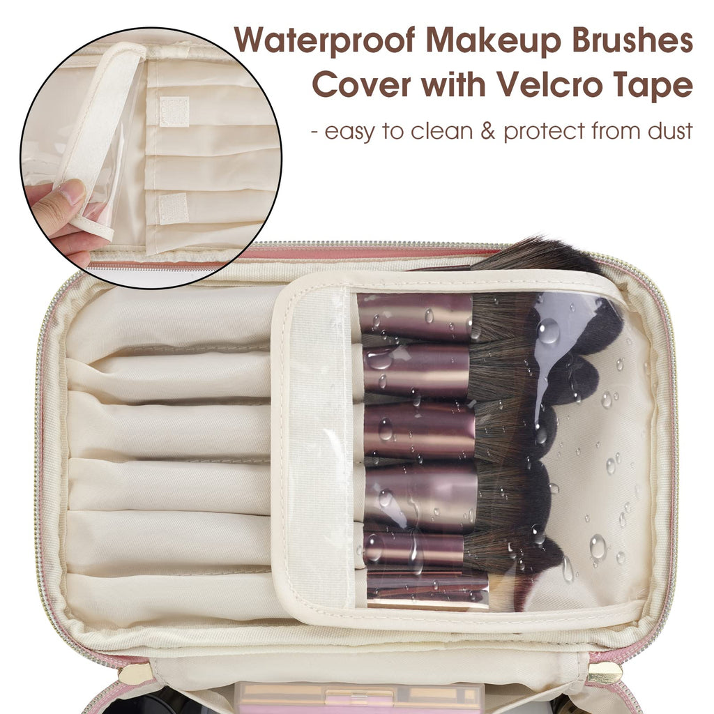 Wandering Nature Makeup Bag, Women Travel Make Up Vanity Case with Handle