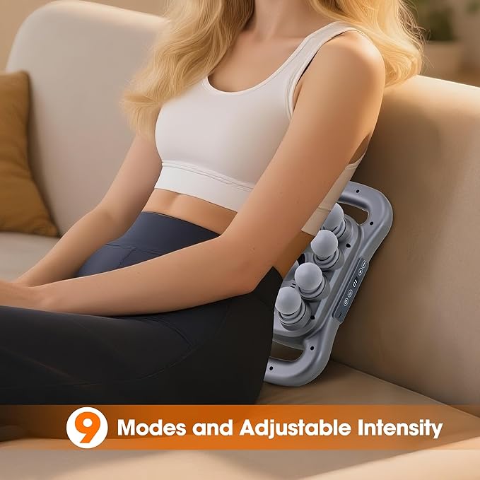 GAXEZO 16 Head Massage Gun Set, Deep Tissue Percussion Massager, Electric Massage Tools with 9 Styles & Levels, Dark Grey