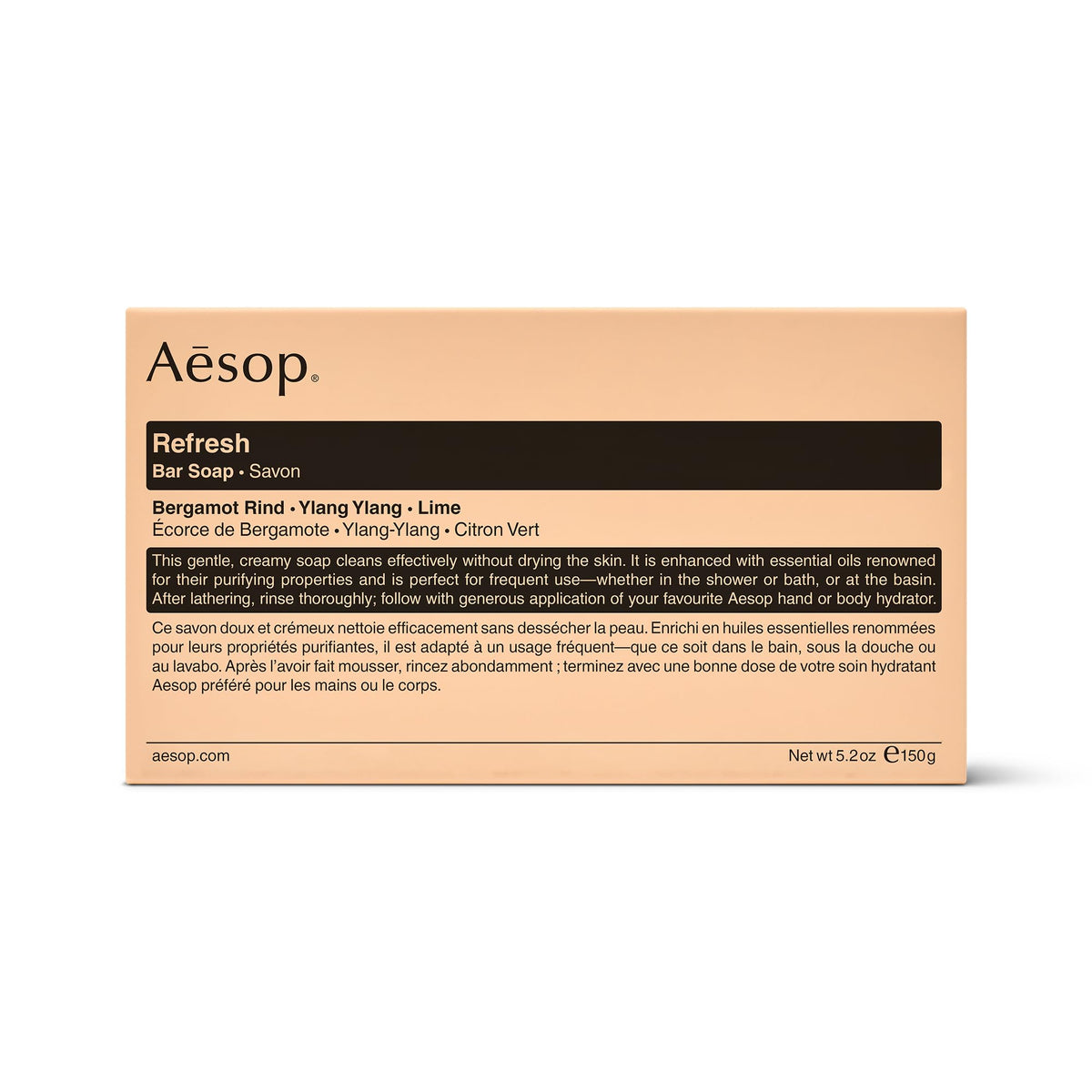 Aesop Refresh Bar Soap, Gentle Bar Soap to Cleanse and Purify Skin, 5.2oz