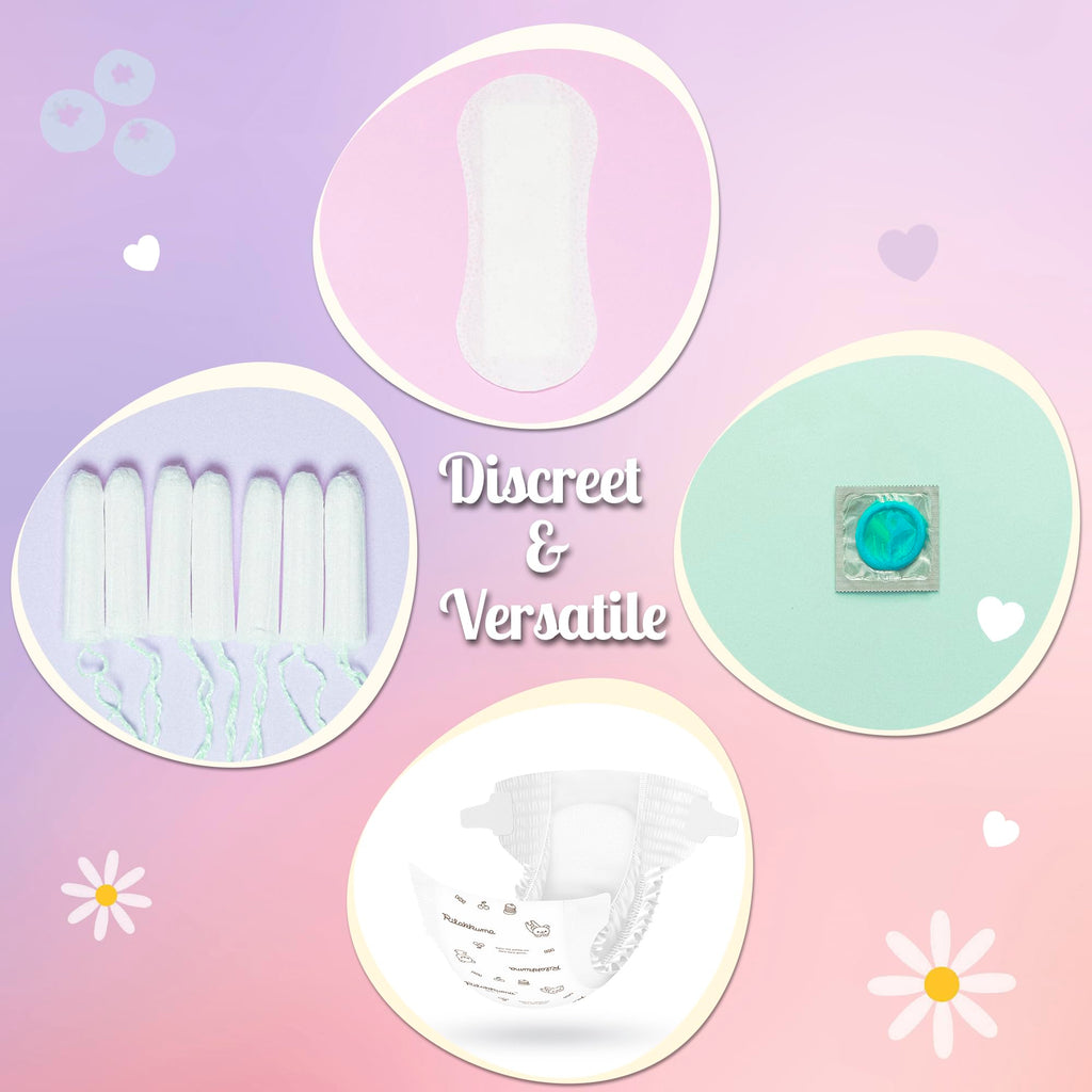Eyryfui Sanitary Napkin Disposal Bags with Dispenser, Feminine Hygiene Disposal Bags for Tampons Trash Bag, Personal Care Sanitary Bag for Women Privacy Handling (Multicolor)
