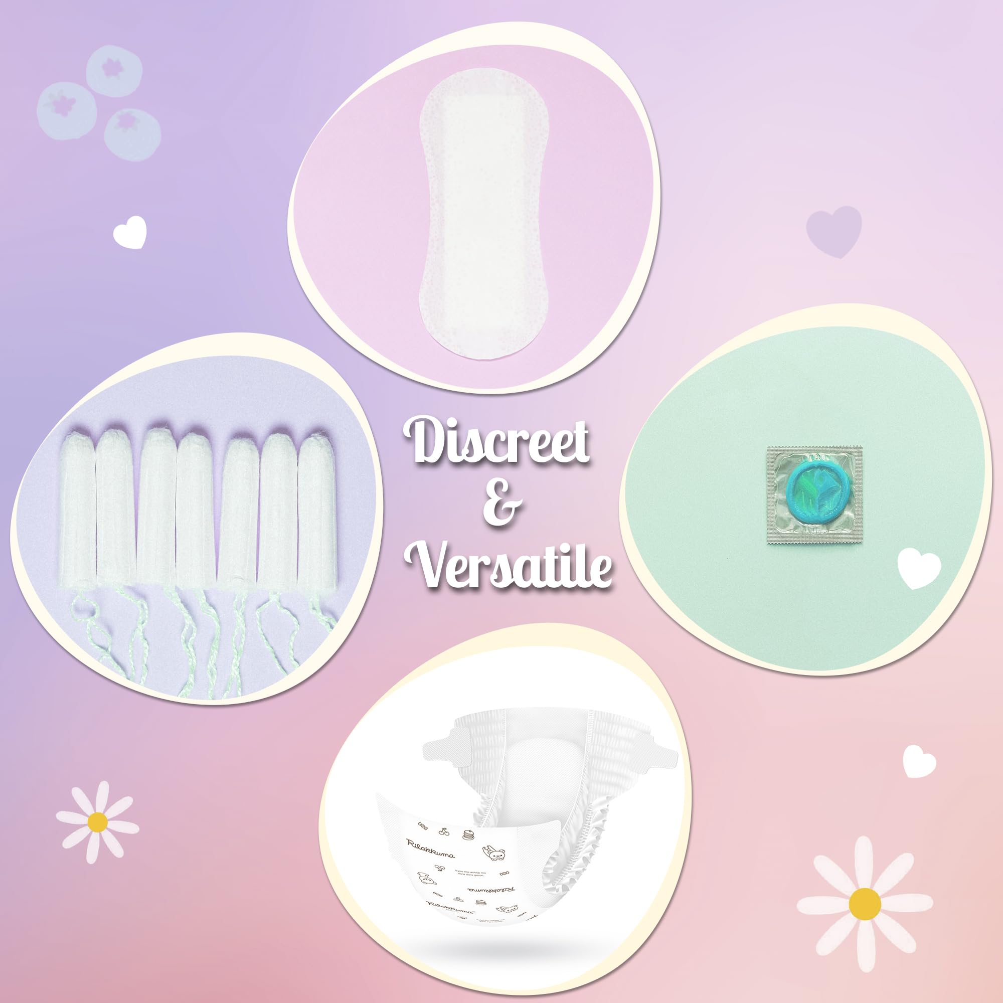 Eyryfui Sanitary Napkin Disposal Bags with Dispenser, Feminine Hygiene Disposal Bags for Tampons Trash Bag, Personal Care Sanitary Bag for Women Privacy Handling (Multicolor)
