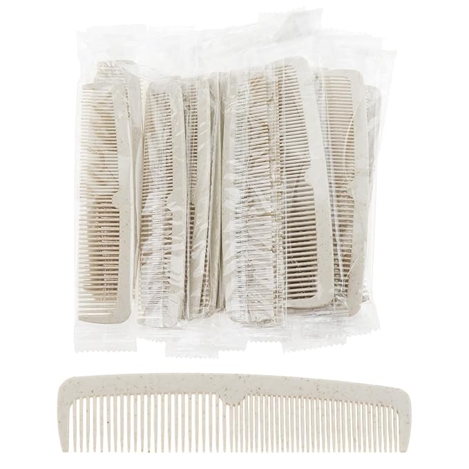 Hair Combs Bulk, 100 Pack Disposable Combs Individually Wrapped, Double Tooth for Beard and Hair, Suitable for Travel, Hotel, Event Gifting and Care Bag