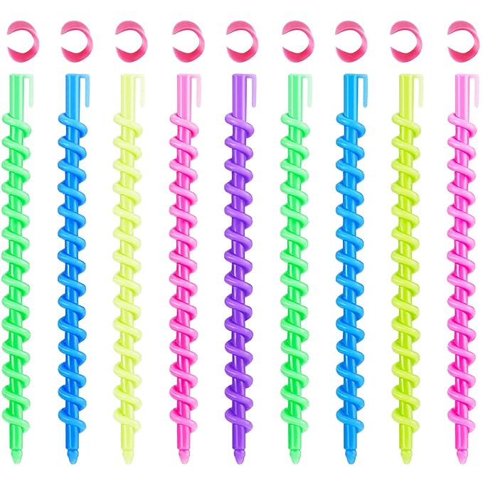 WILLBOND 40 Pieces Spiral Perm Rods Heatless Waves Hair Rollers Plastic Spiral Curl Rods Perm Wave Curlers Sticks Kit for Long Medium Short Natural Hair Women Styling Barber Hairdressing Salon Tool