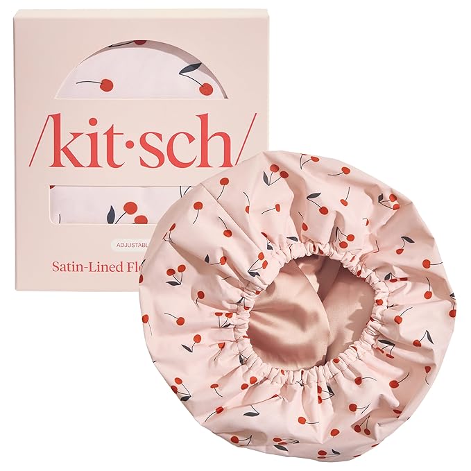 Kitsch Luxury Large Shower Cap for Women - Cherry Print