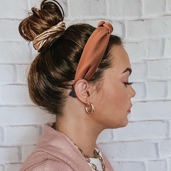 DRESHOW 8 Pack Knotted Headbands for Women Wide Turban Headband Printed Plastic Head Band Fashion Boho Hairbands Non Slip Hair Accessories