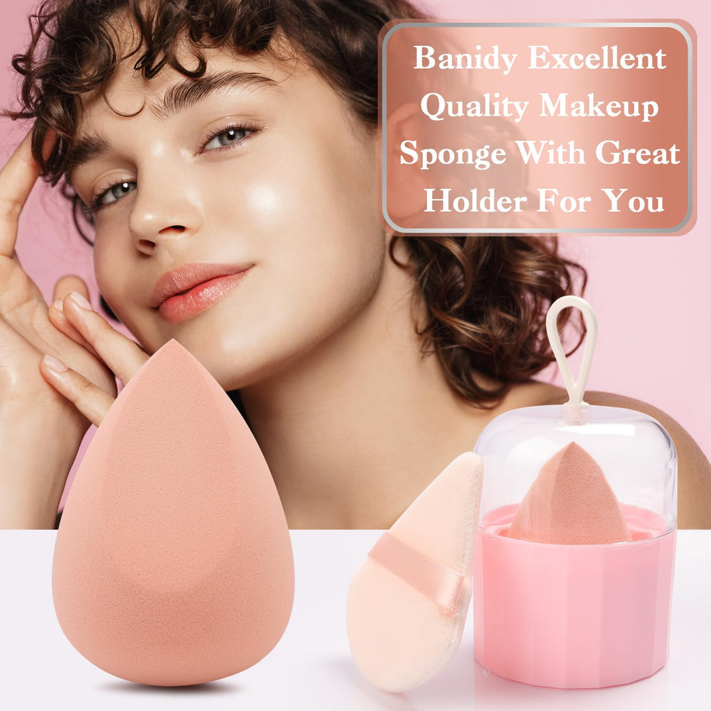 Toiletry Sponges Set Beauty Sponge with Holder Makeup Blender Flawless for Foundation, Liquid,Facial Makeup Tools Beauty Gift Set