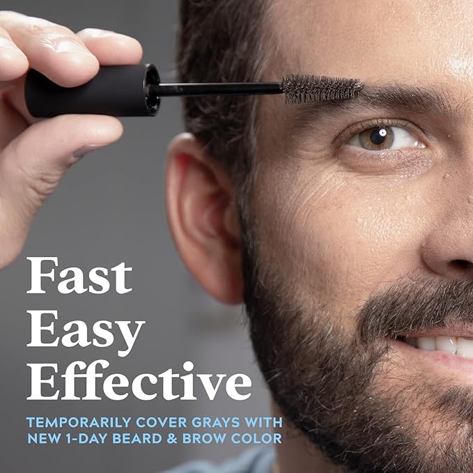 Just for Men 1-Day Beard & Brow Color, Temporary Color for Beard and Eyebrows, For a Fuller, Well-Defined Look, Up to 30 Applications, Medium Brown (Pack of 2)