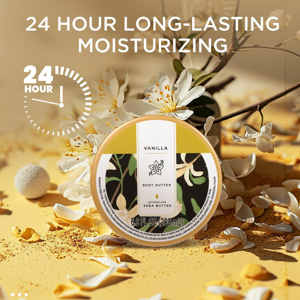 Princess Belle Vanilla Body Butter, Body Moisturizer for Dry Skin with Natural Shea Butter, Vanilla Body Care for Skin Deep Moisturizing and Softening-200ml(6.8 floz)