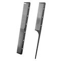 2 Pcs 304 Stainless Steel Metal comb, anti-static, heat-resistant, Ultra-thin, Metal Teasing Comb with Pick, Rat Tail Comb, Wood Grain Design（black）