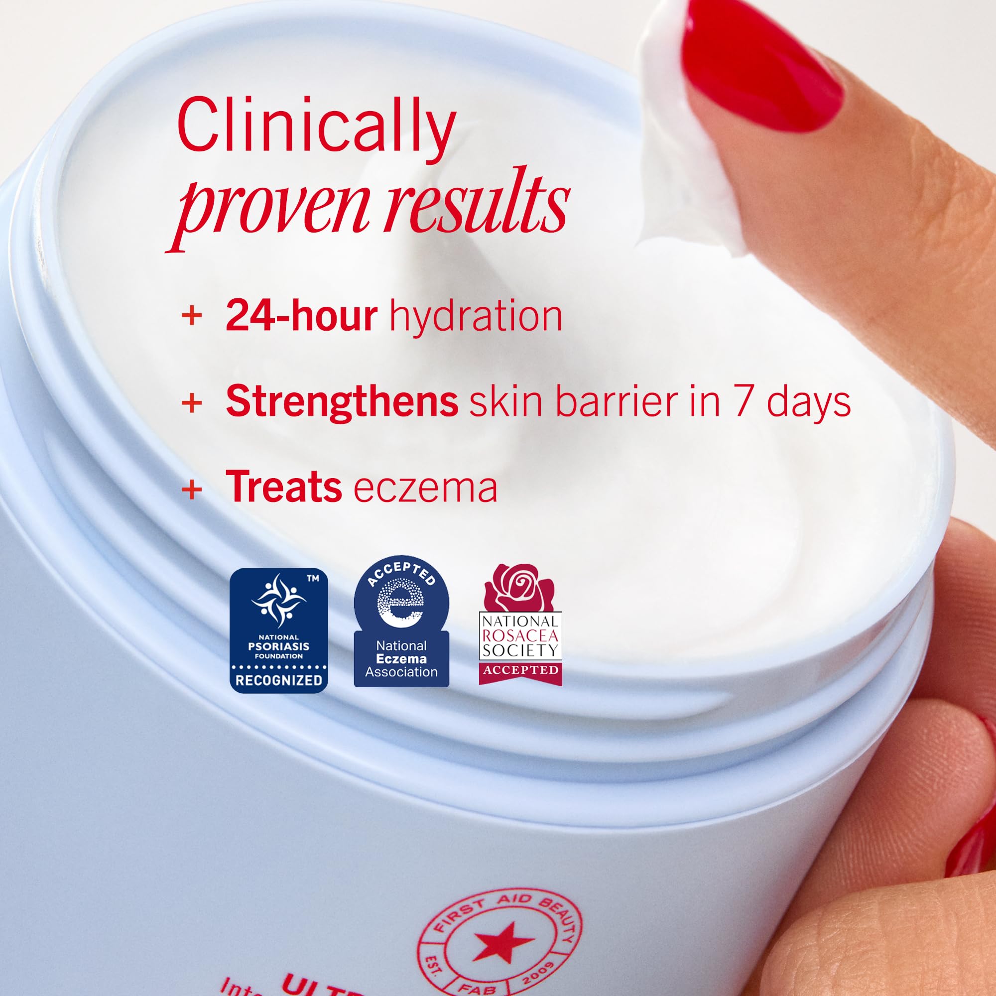 First Aid Beauty Ultra Repair Cream, Intense Hydration - Clinically Tested Face & Body Moisturizer with Colloidal Oatmeal - Supports Eczema & Dry Skin Barrier Repair - Fragrance Free - 6 oz