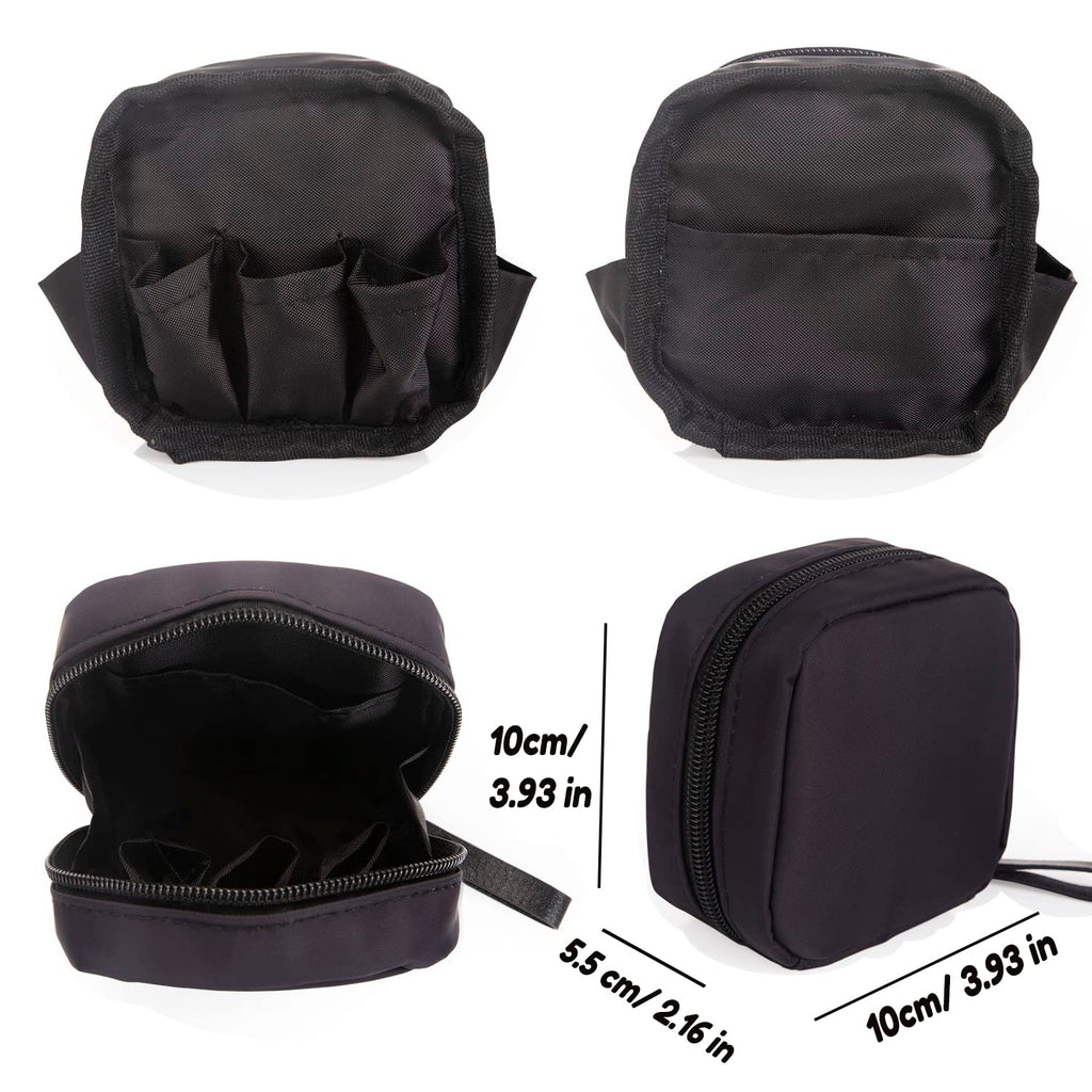 Hekyip Mini Cosmetic Bag, Travel Makeup Pouch, Portable Waterproof Cosmetic Pouch for Girls Women, Mini (Mini All Black)