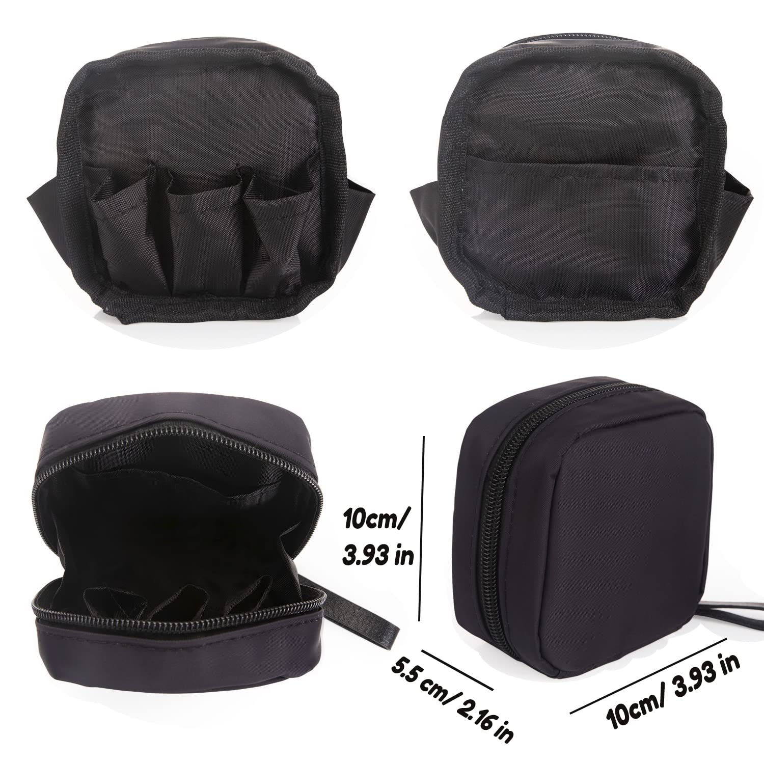 Hekyip Mini Cosmetic Bag, Travel Makeup Pouch, Portable Waterproof Cosmetic Pouch for Girls Women, Mini (Mini All Black)
