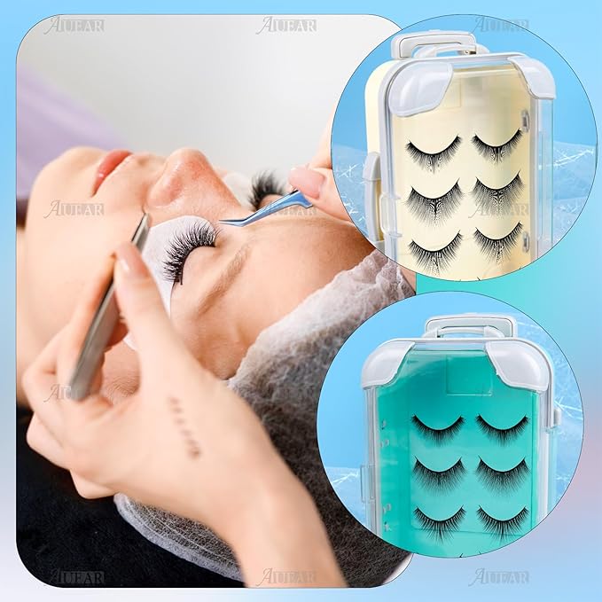 AUEAR, 10 Pack False Eyelashes Storage Box Lashes Luggage Packaging Candy Suitcase