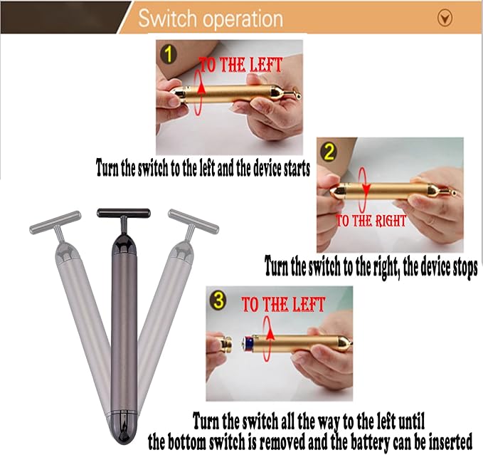 SIXIUMIE Beauty Bar Gold Face Massager for Skin Care T-Shape Facial Massager Tools Face Lifting