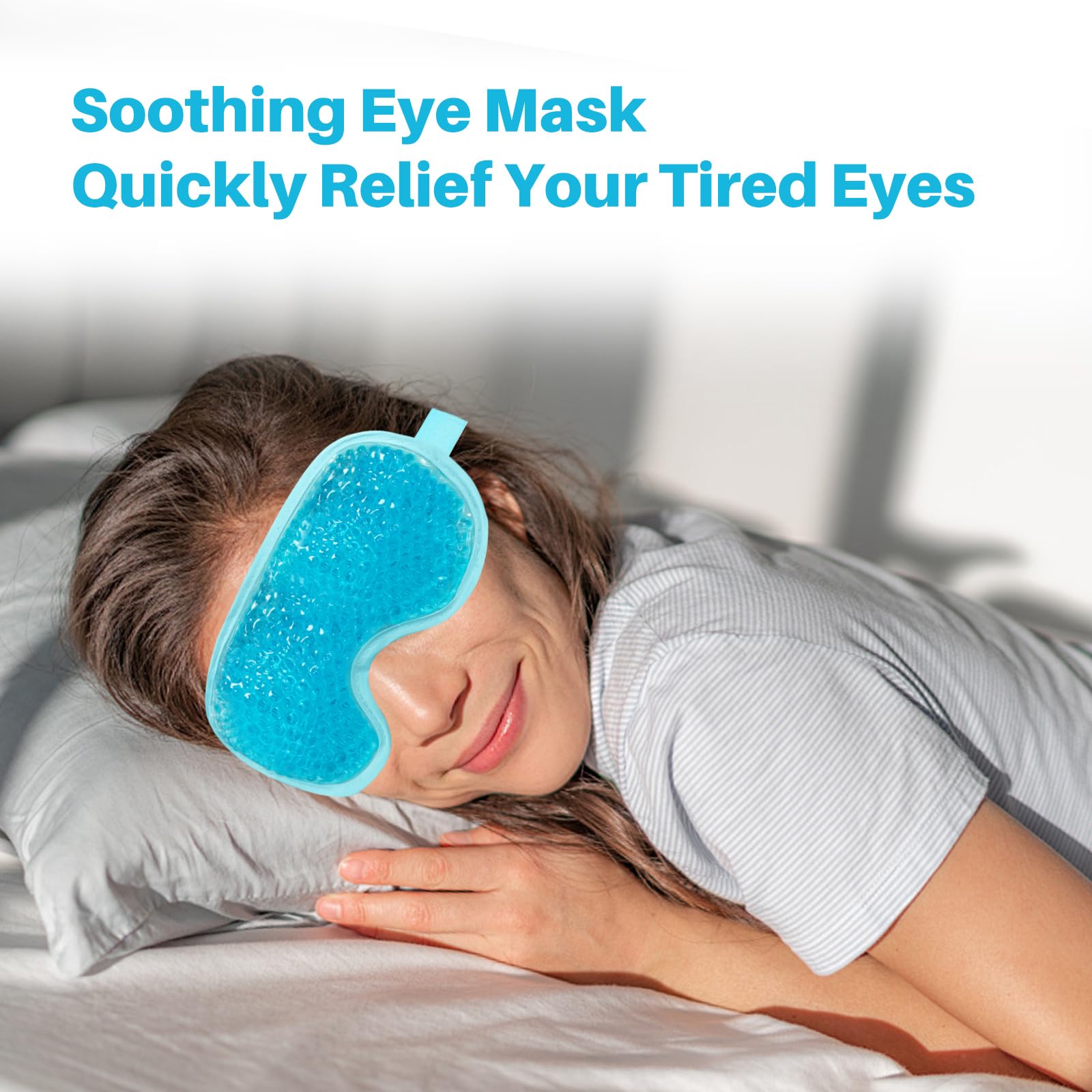 Permotary Cooling Eye Mask with Gel Bead 2 Pack Gel Eye Mask Cold Eye Mask for Relaxtion,Puffy Eyes Reusable Cold & Warm Compress for Puffiness,Dry Eyes,Headaches,Migraines,Stress Relief,Post Surgery