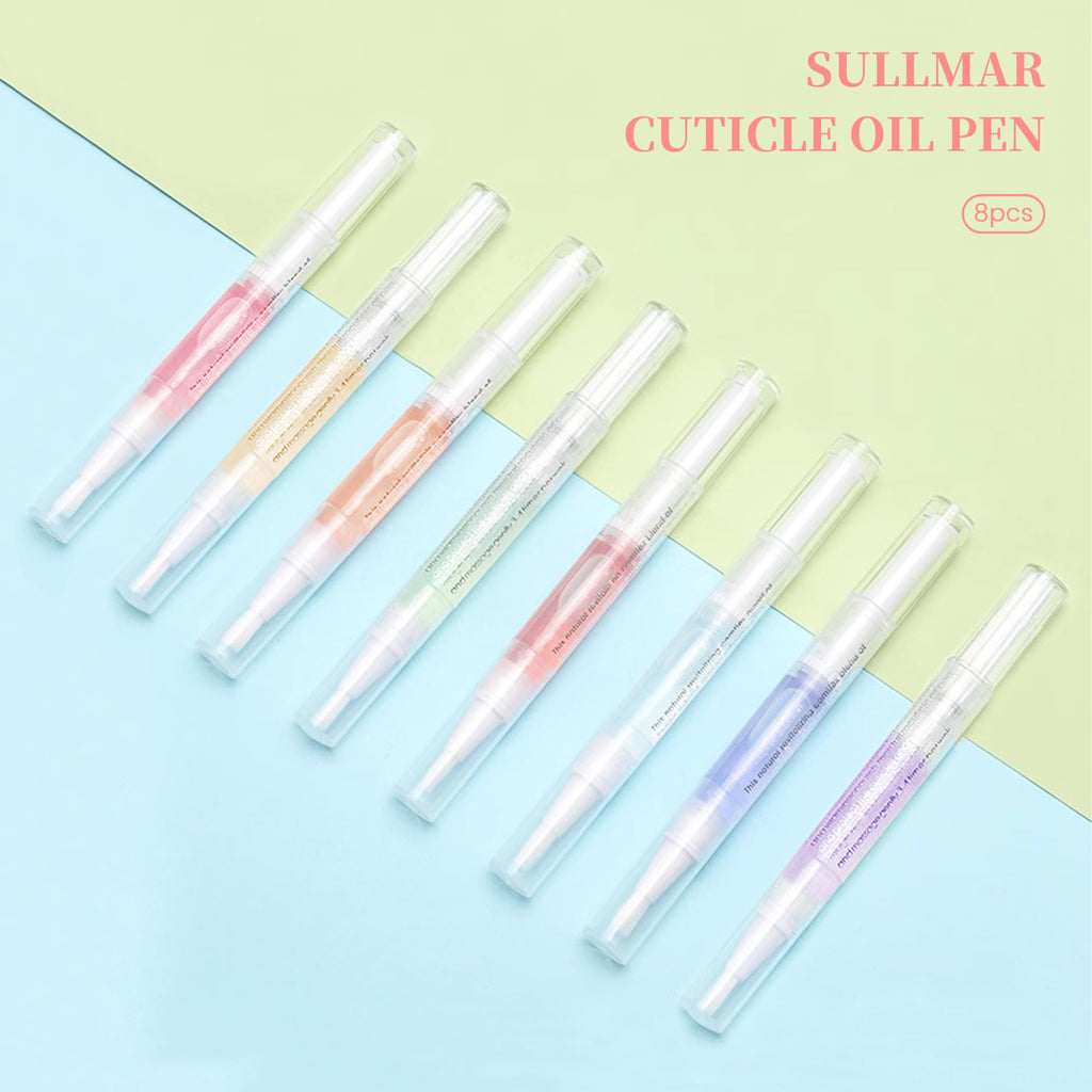 SULLMAR Nail Oil Cuticles Pens 8pcs Nail Care Kit 8 Smell Cuticle Pen Nutrition Oil Nail Art Professional Manicure Set for Nails Softener Nourish Skin