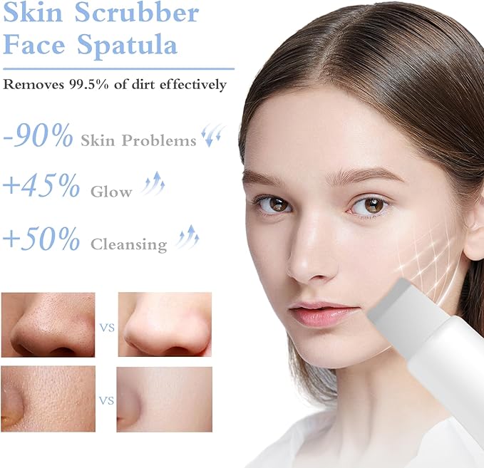Skin Scrubber Face Spatula Skin Spatula Pore Cleaner Blackhead Remover Tools for Facial Deep Cleansing Skin Care Tool for Men and Women (White)