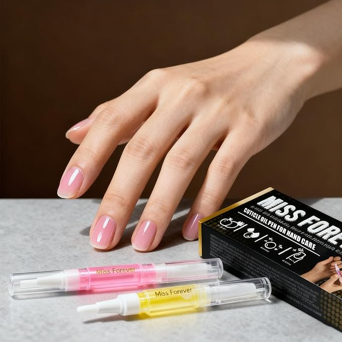 Miss Forever Cuticle Oil Pens - Light Scents Nail Oil Pen for Growth and Strength, Nail Care Mini Vitamins Oil Set with Natural Ingredients, Cutical Repair Bulk for Women Manicure (3 Random Scents)