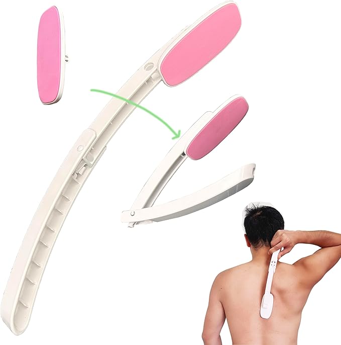 Portable Health Aid Back Lotion Applicator for Travel Put Moisturizer on My Back with 1 Replacement Slick Smooth Sponge Pad aplicador Crema espalda Collapsible Women Eczema Skin Care Tools