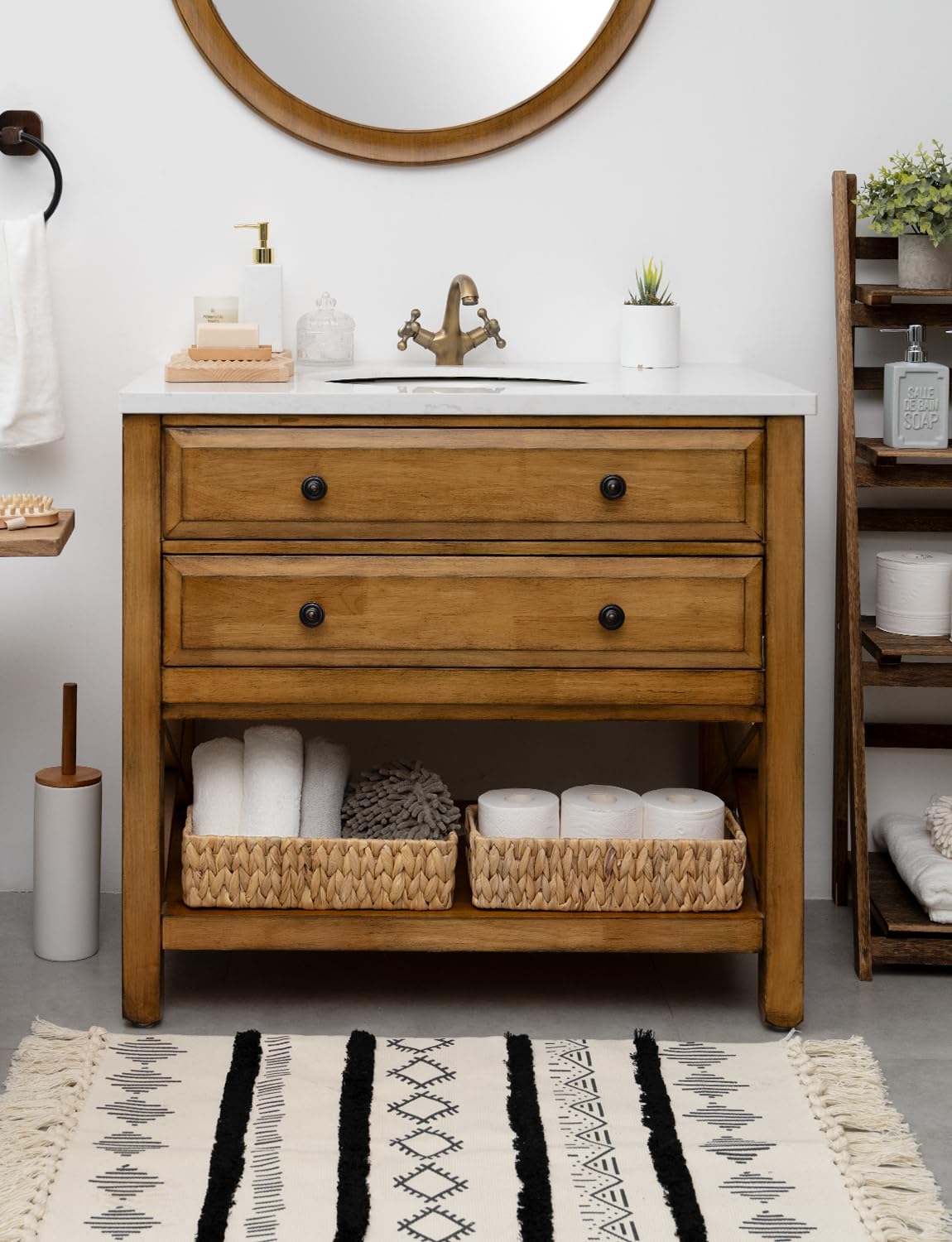 StorageWorks Toilet Paper Basket, Small Bathroom Basket Organizer