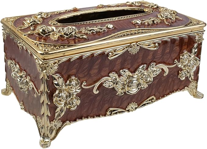 Geesatis Tissue Box Cover, Rectangle Tissue Box Holder, Rectangular Napkin Facial Tissues Holder for Bathroom Toilet Bedroom Living Room Table Desk Office Dresser, 1 Pcs Red 9.5''x5.7''x4.9''