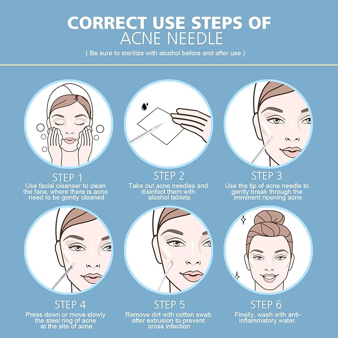 Teenitor 7 in 1 Pimple Popper Tool Kit Blackhead Remover Tools Blackhead Extractor, Pimple Extractor Pimple Popper Tool Zit Popper Tool Acne Tools Comedone Extractor Black Head Remover